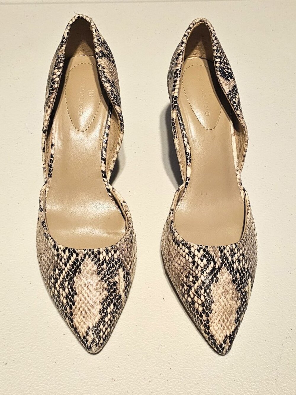 Bandolino Snakeskin Pointed Toe D’Orsay Pumps | Size 9M | Kitten Heel